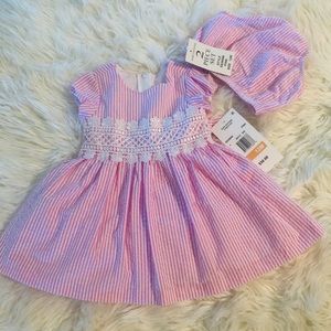 Rare editions baby girl 12months 2 pc dress set